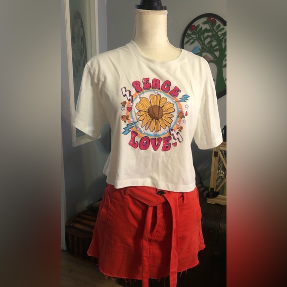 BDG By Urban Outfitters Red Tie Waist Denim Mini Skirt Medium - Picture 5 of 5